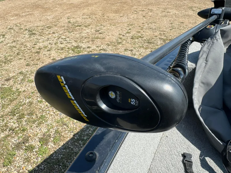 Slide: The Image of Trolling motor on 2013 Tracker Pro Guide V-175 Combo boat, outdoor setting. - 12