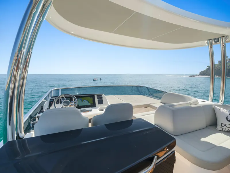 Slide: The Image of Luxurious 2019 Absolute 58 FLY yacht with spacious deck and ocean view. - 38
