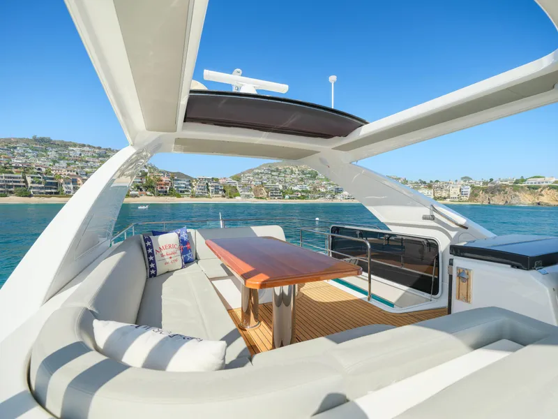 Slide: The Image of Luxurious 2019 Absolute 58 FLY yacht with spacious deck and scenic ocean view. - 39