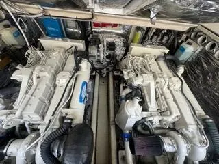 Slide: The Image of Engine room of 2001 Carolina Classic 35 boat with dual engines. - 24