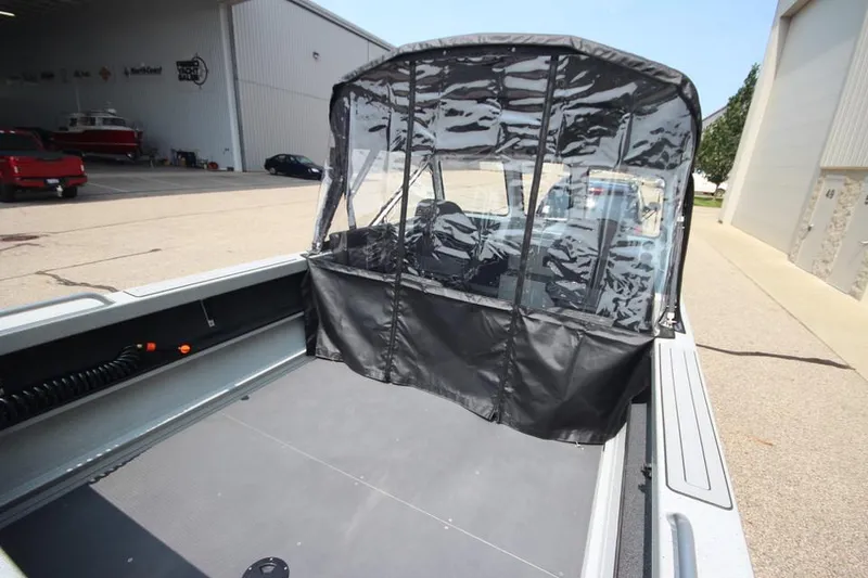 Slide: The Image of 2025 Weldcraft 200 Rebel F150 boat with protective canopy in stock. - 7