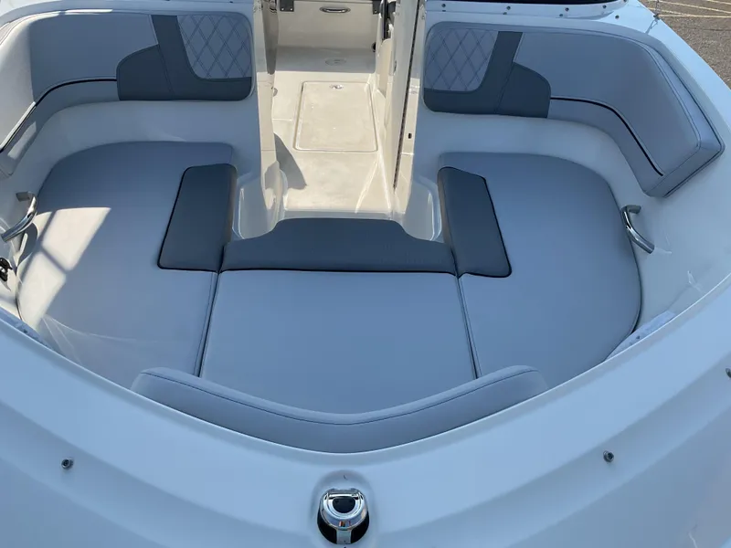 Slide: The Image of 2025 Bayliner VR6 Bowrider OB interior with spacious seating and modern design. - 8
