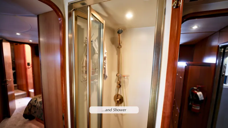 Slide: The Image of Luxurious shower area inside a 2004 Grand Harbour motor yacht. - 18