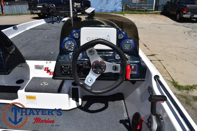 Slide: The Image of 2012 Bass Cat Pantera IV boat dashboard with Garmin navigation system. - 35