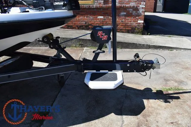 Slide: The Image of 2012 Bass Cat Pantera IV boat trailer with Thayer's Marine logo. - 8