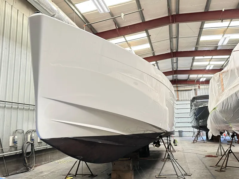 Slide: The Image of 2012 Fjord 40 Open yacht in a boatyard, under maintenance. - 7