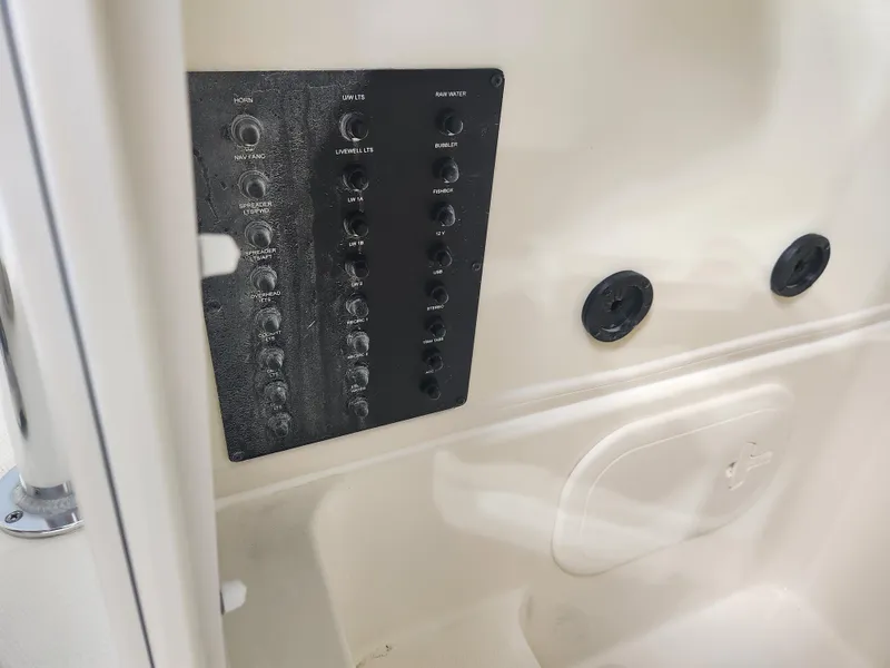 Slide: The Image of Control panel on 2025 Pathfinder 2400 Open boat interior. - 21