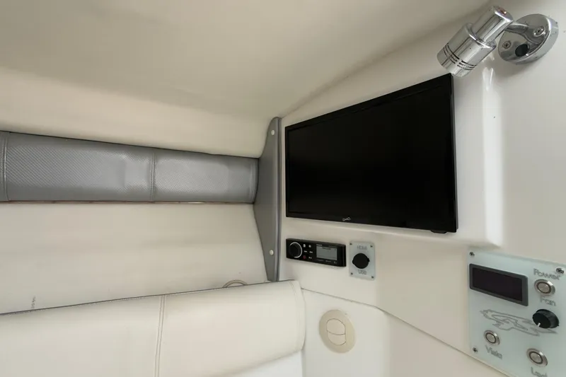 Slide: The Image of Garmin navigation display on 2021 Glasstream 280 SCX boat, showing detailed coastal map. - 34