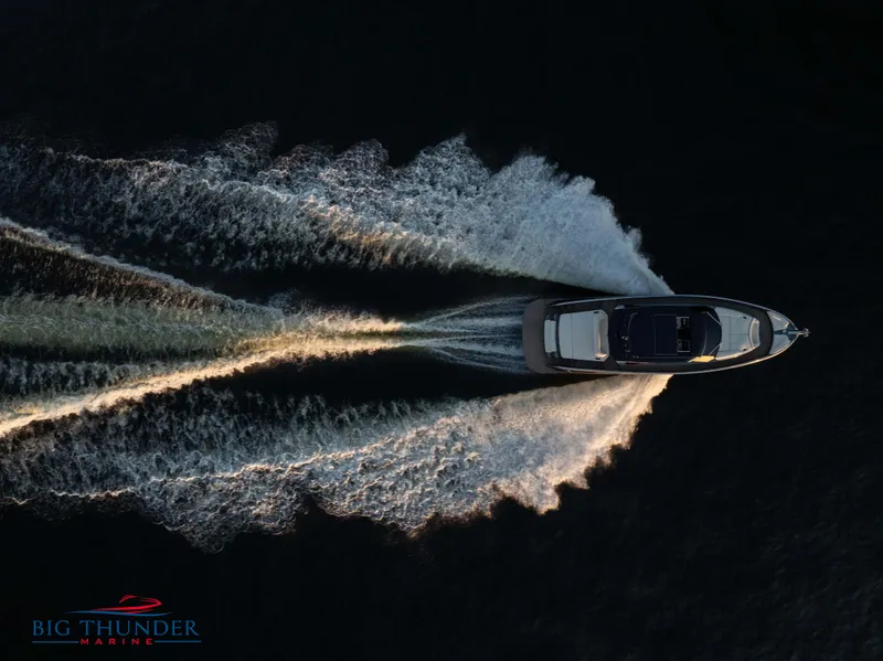 Slide: The Image of Aerial view of 2024 Dutch American Iconic DA 50 yacht cruising on water. - 12