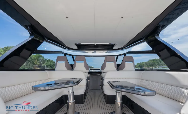 Slide: The Image of Luxurious interior of 2024 Dutch American Iconic DA 50 yacht with sleek seating and tables. - 21