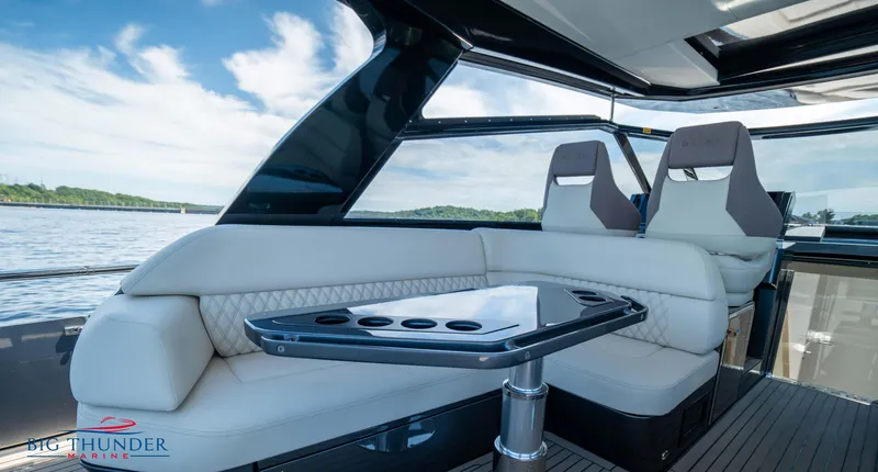 Slide: The Image of Luxurious interior of 2024 Dutch American Iconic DA 50 yacht with plush seating. - 24