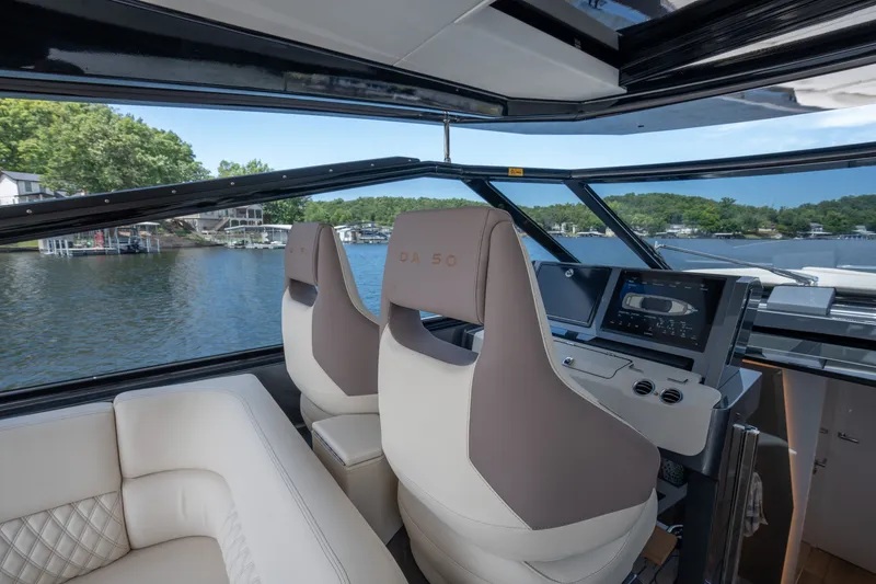 Slide: The Image of Luxurious interior of 2024 Dutch American Iconic DA 50 yacht with modern dashboard. - 15