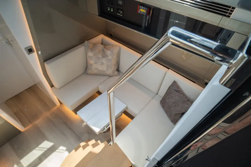 Slide: The Image of Luxurious interior of 2024 Dutch American Iconic DA 50 yacht with modern seating area. - 28