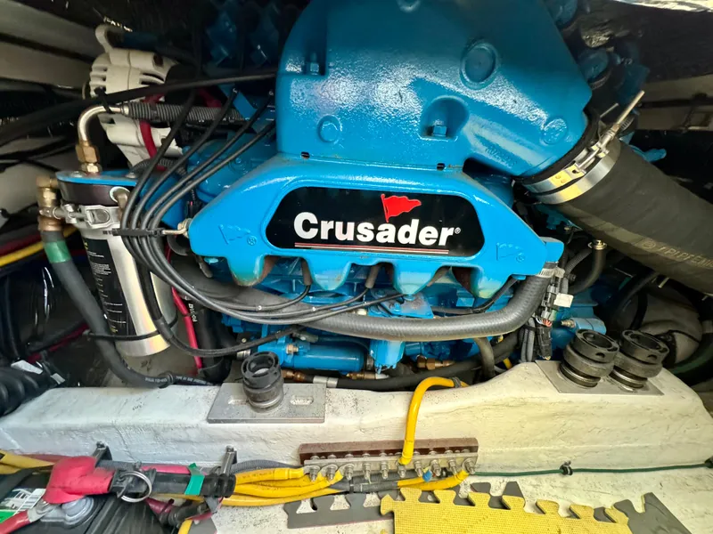 Slide: The Image of Engine compartment of a 2006 Tiara Yachts 29 Open with Crusader engine. - 13