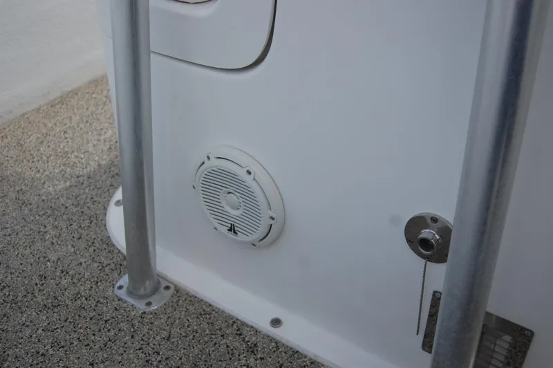 Slide: The Image of 2004 Cape Horn Cape Bay boat speaker and railing detail. - 20