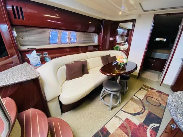 Slide: The Image of Luxurious 2008 Sea Ray 440 Sundancer interior with elegant seating and modern decor. - 23