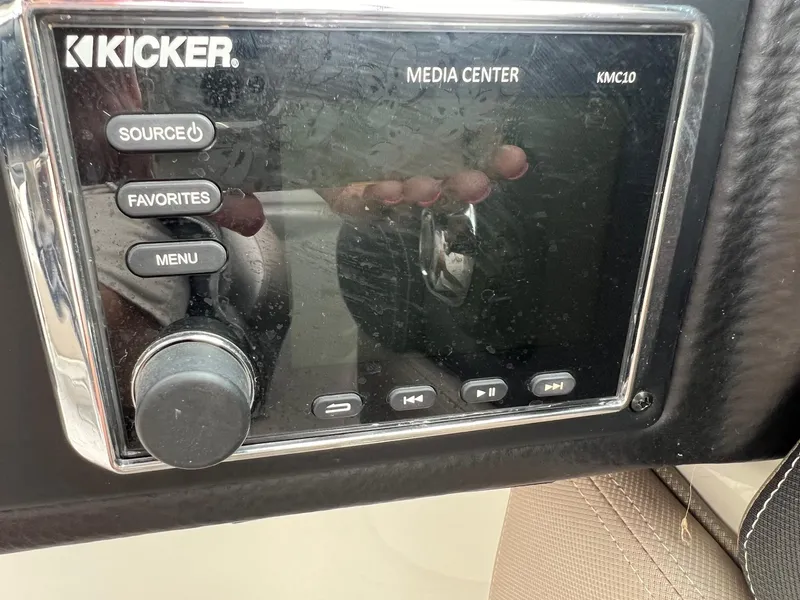 Slide: The Image of Kicker media center in 2019 Crownline Eclipse E285 boat dashboard. - 22