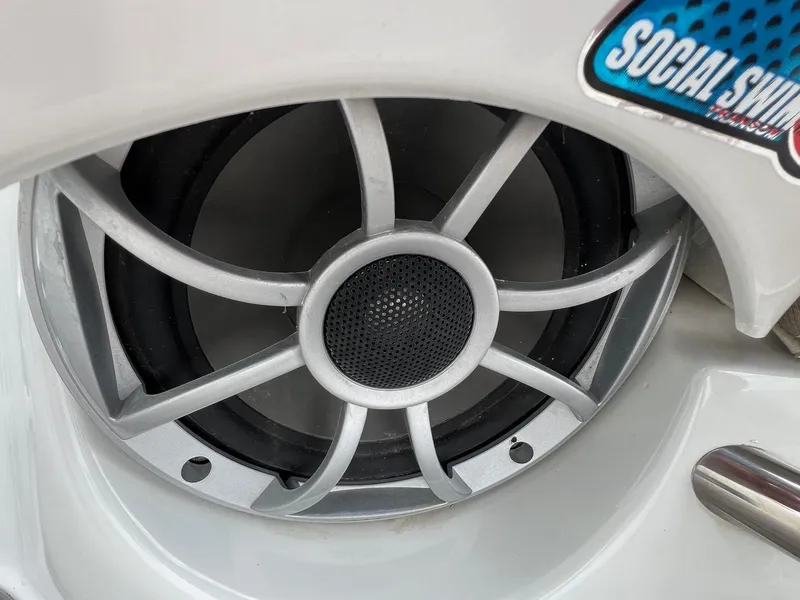 Slide: The Image of Close-up of a speaker on a 2019 Crownline Eclipse E285 boat. - 47