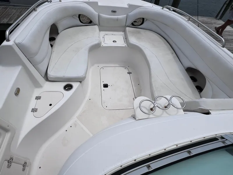 Slide: The Image of Spacious seating area on 2006 Hurricane SunDeck 260 OB boat. - 6