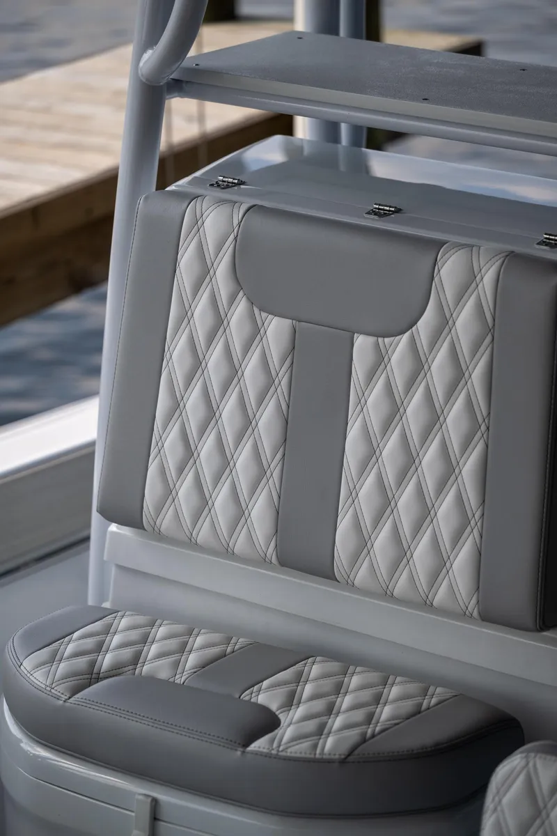 Slide: The Image of 2025 Contender 26 Bay boat seat with diamond-stitched upholstery. - 15
