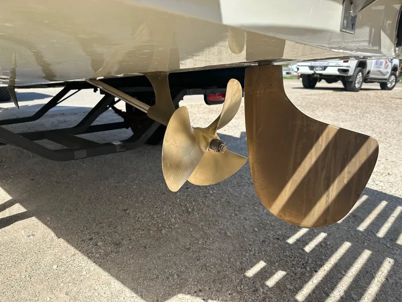 Slide: The Image of 1977 Correct Craft Ski Nautique propeller and rudder detail. - 5