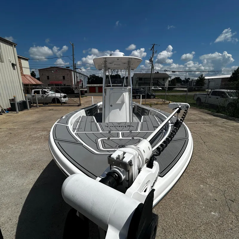 Slide: The Image of 2021 BlackJack 256 Bay boat in a sunny outdoor setting. - 9