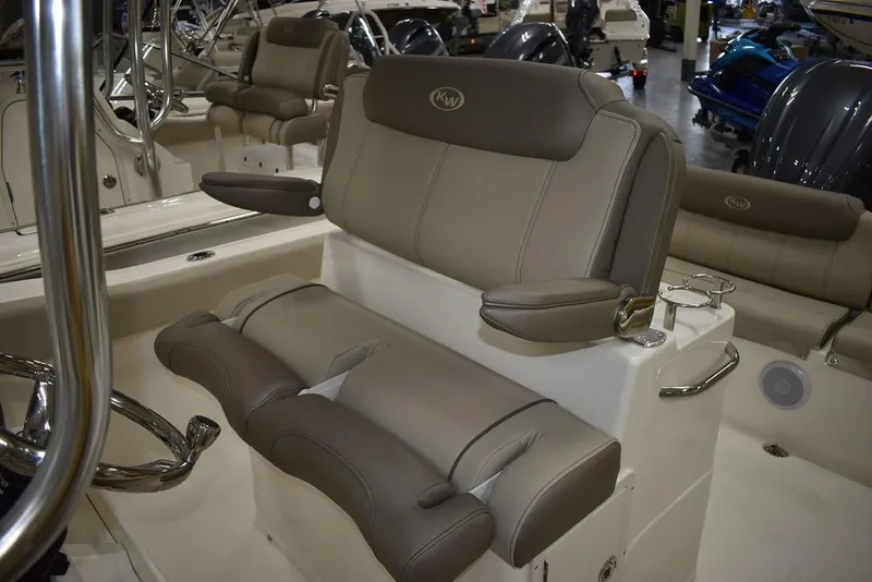 Slide: The Image of 2024 Key West 239 FS boat interior with comfortable seating and modern design. - 15