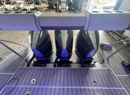 Slide: The Image of 2021 Formula 380 Super Sport Crossover OB with triple outboard engines. - 23