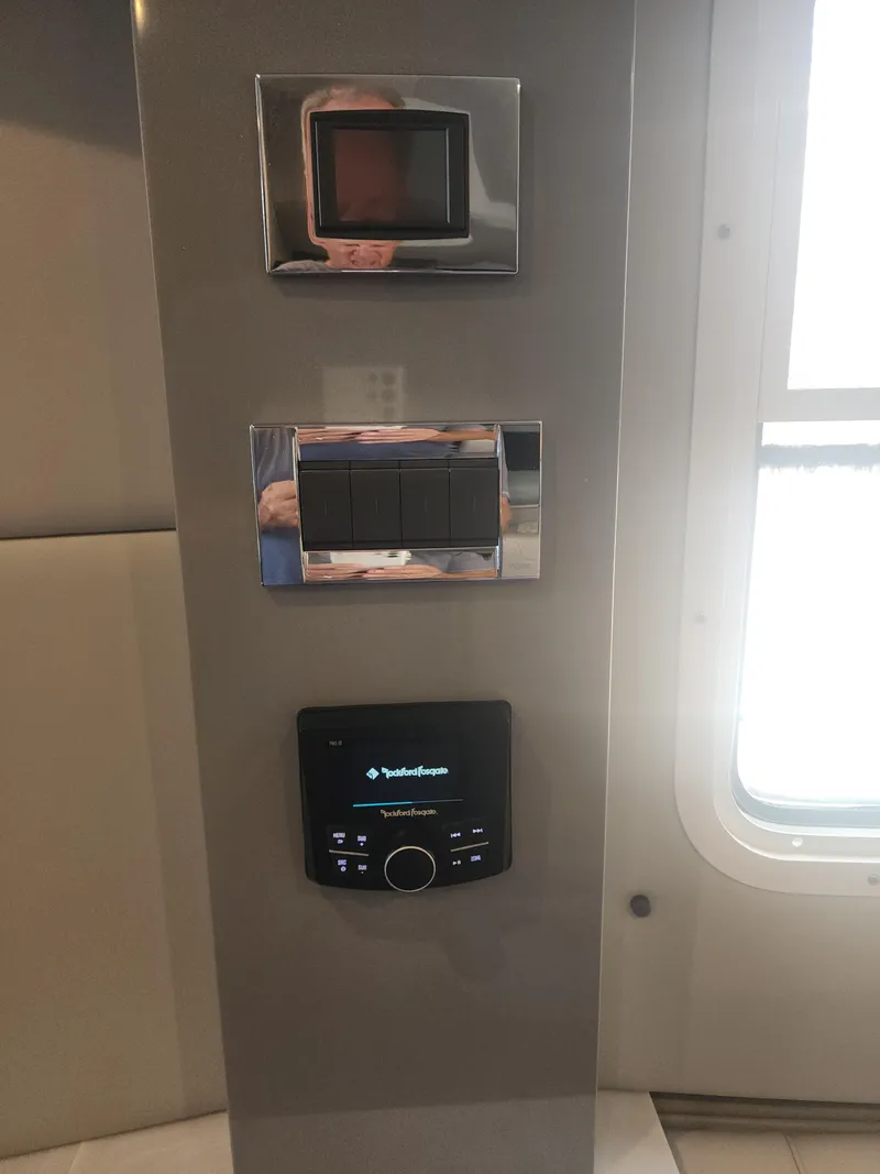 Slide: The Image of Control panel inside 2021 Formula 380 Super Sport Crossover OB boat. - 41