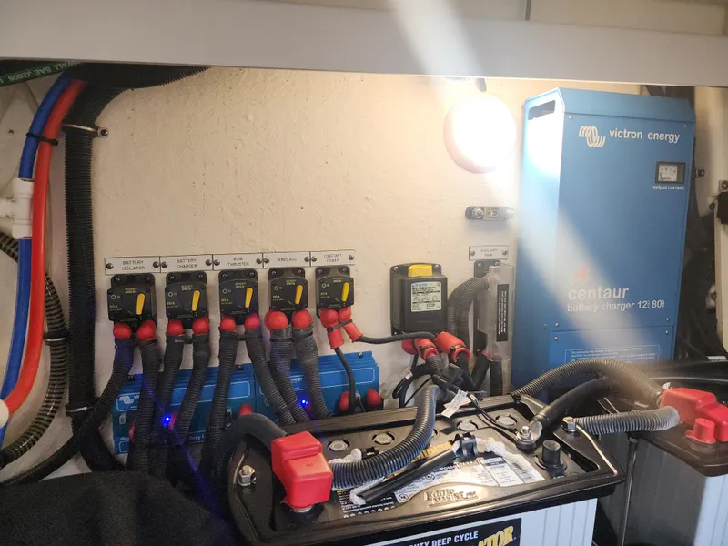 Slide: The Image of Boat electrical system with Victron Energy charger in 2021 Formula 380 Super Sport Crossover OB. - 64