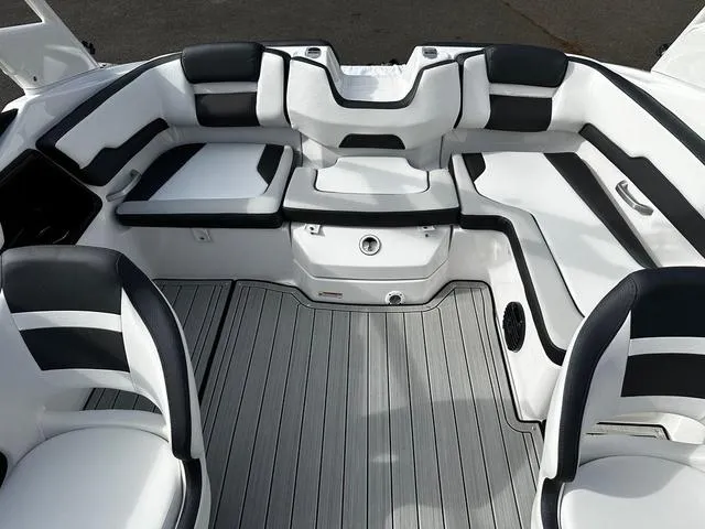 Slide: The Image of 2025 Yamaha Boats 195S interior with sleek seating and modern design. - 6