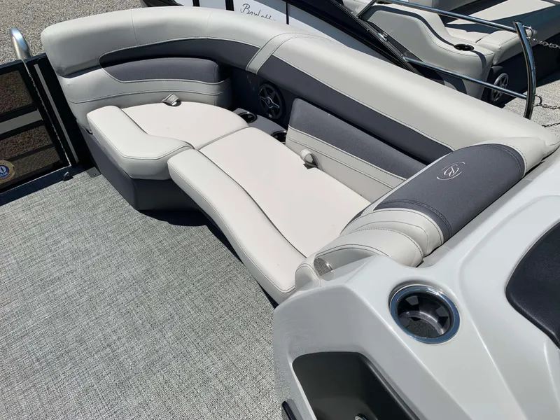 Slide: The Image of 2025 Barletta Cabrio 22UC boat interior with luxurious seating and modern design. - 5