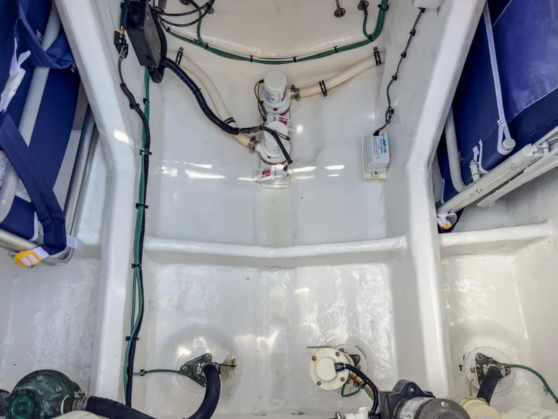Slide: The Image of Interior view of a 2017 Intrepid 430 Sport Yacht showing wiring and components. - 45
