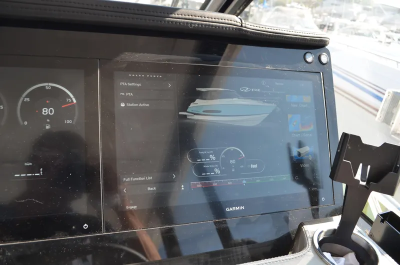 Slide: The Image of Dashboard of 2023 Regal 36 Grande Coupe with digital display and controls. - 29