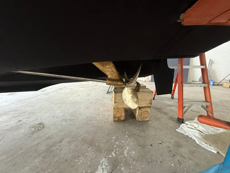 Slide: The Image of 2004 Tiara Yachts 2900 Coronet in a boatyard, viewed from the interior. - 9