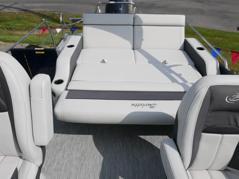 Slide: The Image of 2022 Barletta Corsa 23UC boat interior with luxurious seating and modern design. - 39