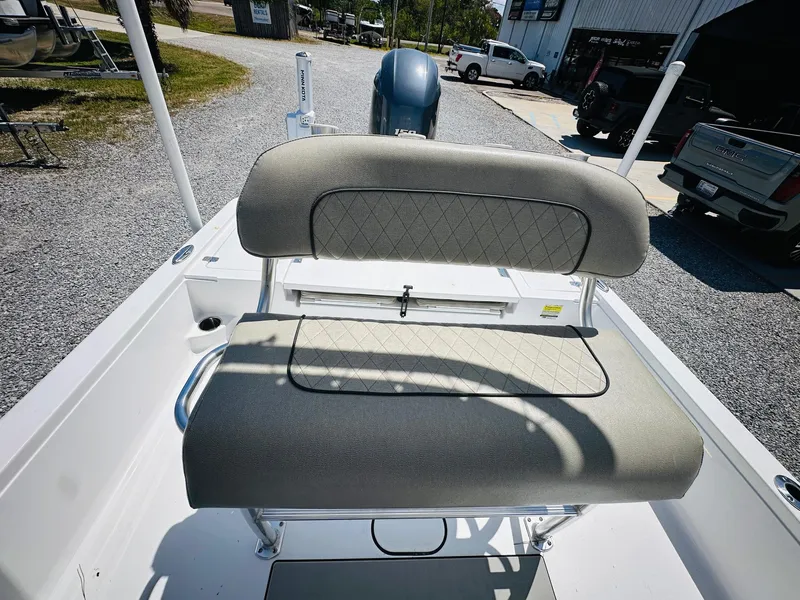 Slide: The Image of 2021 Sportsman Tournament 214 SBX Bay Boat interior seating view. - 18