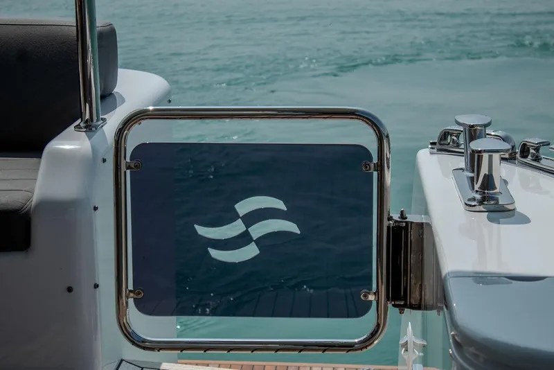 Slide: The Image of Sirena 58 Flybridge 2022 yacht gate with ocean view. - 41