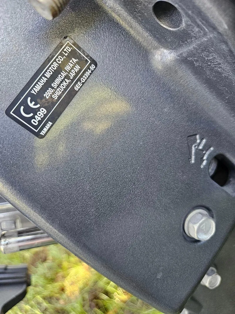 Slide: The Image of Close-up of Yamaha motor part on 2020 Sea Hunt BX 25 BR boat. - 26