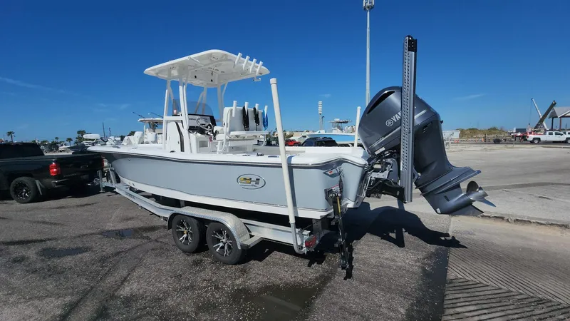 Slide: The Image of 2020 Sea Hunt BX 25 BR boat on trailer with Yamaha outboard motor. - 34