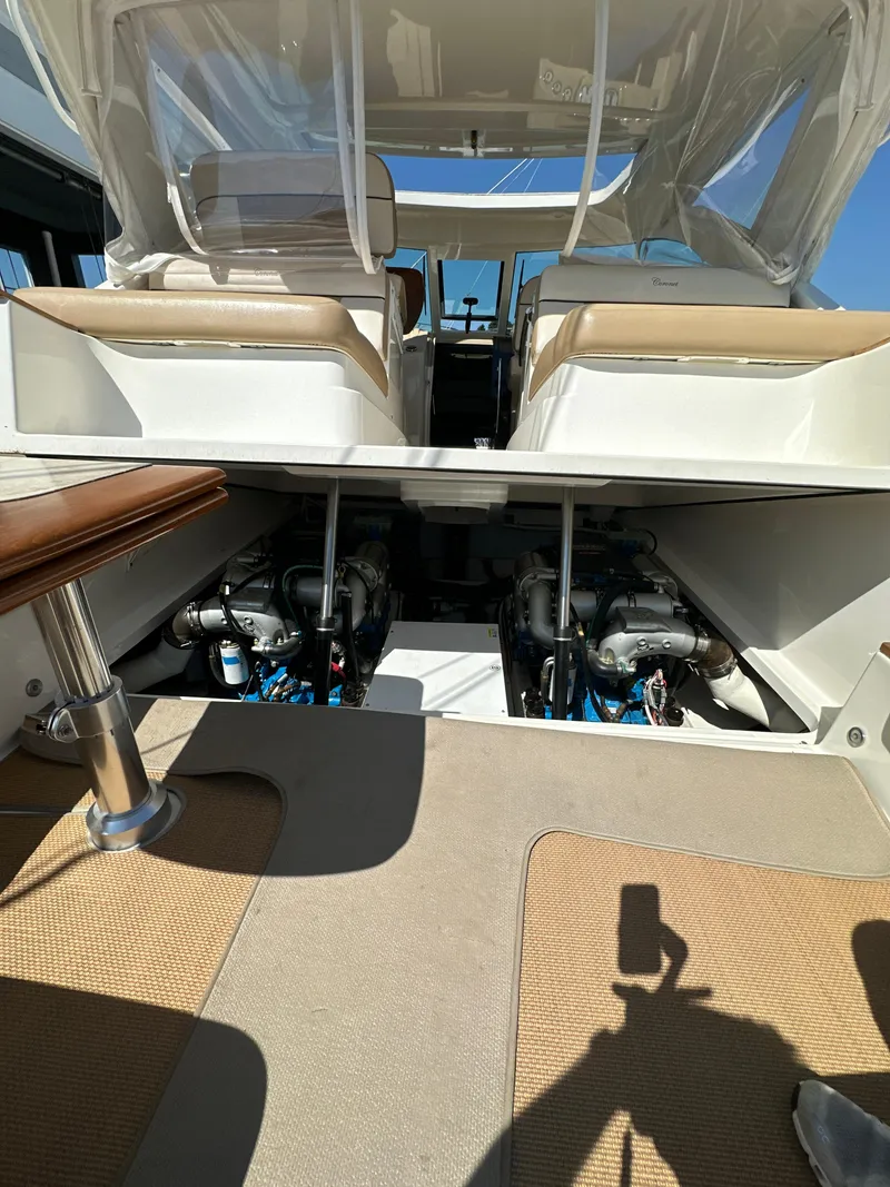 Slide: The Image of 2014 Tiara Yachts 3100 Coronet interior with engine compartment view. - 7