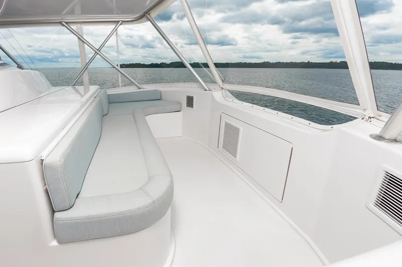 Slide: The Image of Luxurious 2003 Viking 61 Convertible yacht interior with ocean view. - 20