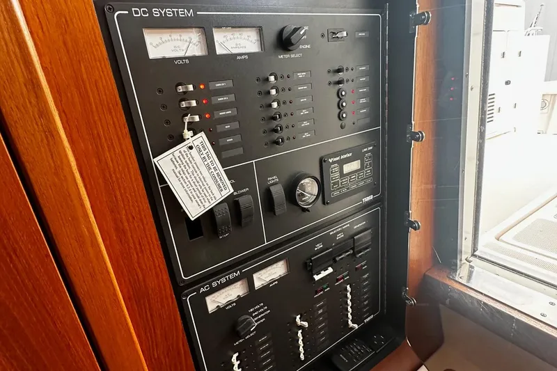 Slide: The Image of Electrical control panel on a 1999 Tiara Yachts 43 Open boat. - 29