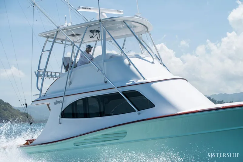 Slide: The Image of 2025 Maverick Yachts Costa Rica 45 Sportfish cruising on open water. - 3