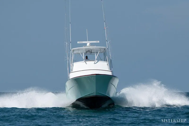 Slide: The Image of 2025 Maverick Yachts Costa Rica 45 Sportfish cruising on open water. - 5