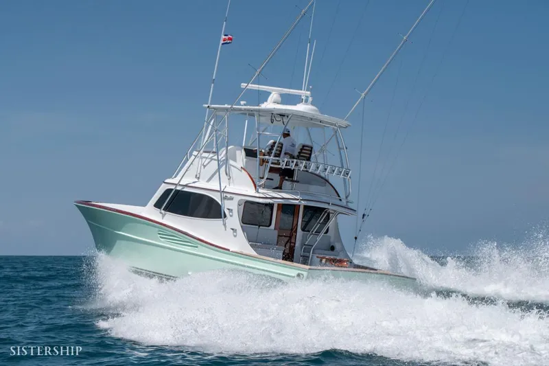 Slide: The Image of 2025 Maverick Yachts Costa Rica 45 Sportfish cruising on ocean waves. - 5