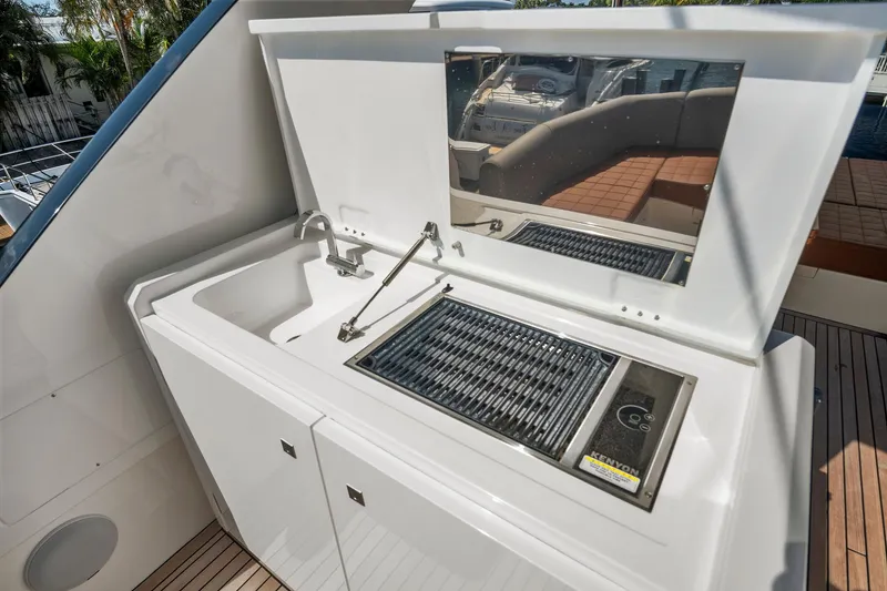 Slide: The Image of Outdoor kitchen on 2023 Astondoa AS5 yacht with sink and grill. - 22