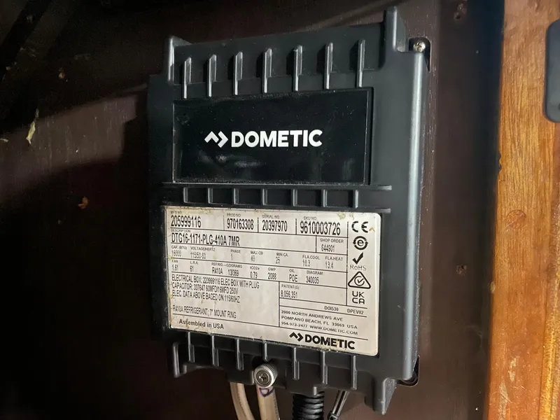 Slide: The Image of Dometic control panel on 1986 Post 43 Sport Fisher boat. - 28