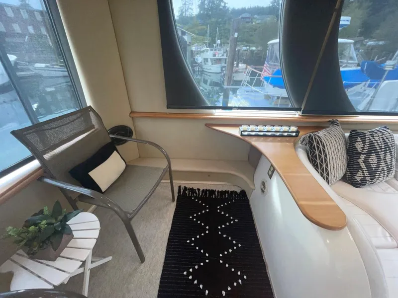 Slide: The Image of Interior of 1997 Maxum 4600 Custom SCB yacht with modern seating and decor. - 16