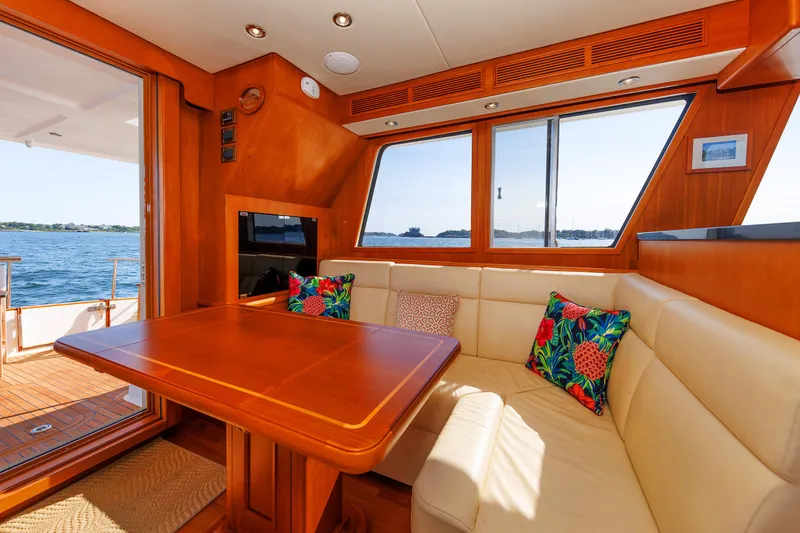Slide: The Image of Luxurious interior of 2014 Grand Banks 43 Europa yacht with ocean view. - 47